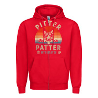Red pitter tshirt patter german shepherd dog funny vintage retro t shirt Zipper Hoodie - linhVisuals