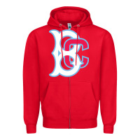 Red brooklyn Zipper Hoodie - linhVisuals