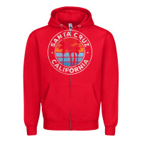 Red santa cruz california ca vintage graphic retro 70s t shirt Zipper Hoodie - linhVisuals
