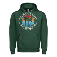 Sports Green santa cruz california ca vintage graphic retro 70s t shirt Zipper Hoodie - linhVisuals