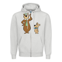 Dove Grey Yogi Bear Zipper Hoodie - linhVisuals
