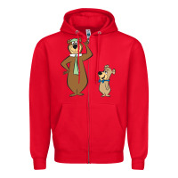 Red Yogi Bear Zipper Hoodie - linhVisuals