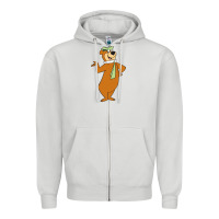 Dove Grey Yogi Bear Zipper Hoodie - linhVisuals
