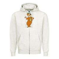 Oatmeal Heather Yogi Bear Zipper Hoodie - linhVisuals