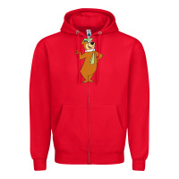 Red Yogi Bear Zipper Hoodie - linhVisuals
