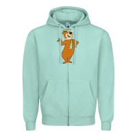 Seafoam Yogi Bear Zipper Hoodie - linhVisuals
