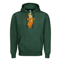 Sports Green Yogi Bear Zipper Hoodie - linhVisuals
