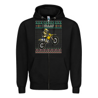 Black christmas motorcycle motocross braap dirt bike xmas Zipper Hoodie - linhVisuals