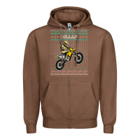 Chestnut christmas motorcycle motocross braap dirt bike xmas Zipper Hoodie - linhVisuals