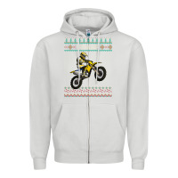 Dove Grey christmas motorcycle motocross braap dirt bike xmas Zipper Hoodie - linhVisuals