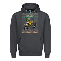 Smoke christmas motorcycle motocross braap dirt bike xmas Zipper Hoodie - linhVisuals