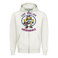 Oatmeal Heather Los Pollos de Hermanos Zipper Hoodie - linhVisuals