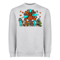 Heather Grey thankful turkey Heavyweight Sweatshirt - JahusDesignShop