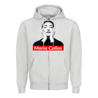 Dove Grey Maria Callas Zipper Hoodie - linhVisuals