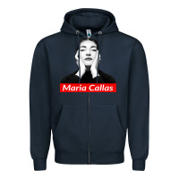 Navy Maria Callas Zipper Hoodie - linhVisuals