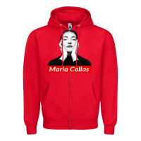 Red Maria Callas Zipper Hoodie - linhVisuals