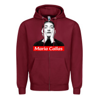 Burgundy Maria Callas Zipper Hoodie - linhVisuals