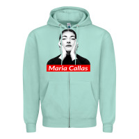 Seafoam Maria Callas Zipper Hoodie - linhVisuals