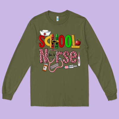 School Nurse Long Sleeve Tee Designed By Lillyallendesigns
