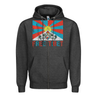 Charcoal Heather free tibet Zipper Hoodie - linhVisuals