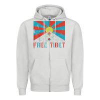 Dove Grey free tibet Zipper Hoodie - linhVisuals