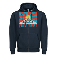 Navy free tibet Zipper Hoodie - linhVisuals