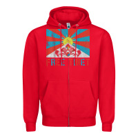 Red free tibet Zipper Hoodie - linhVisuals