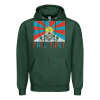 Sports Green free tibet Zipper Hoodie - linhVisuals