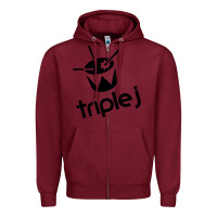 Burgundy triple j Zipper Hoodie - linhVisuals