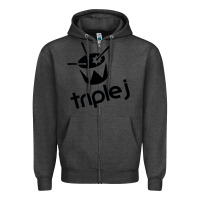 Charcoal Heather triple j Zipper Hoodie - linhVisuals