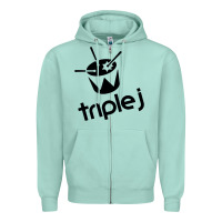 Seafoam triple j Zipper Hoodie - linhVisuals