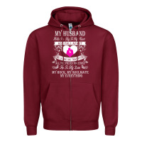 Burgundy my husband holds the key to my heart Zipper Hoodie - linhVisuals
