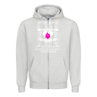 Dove Grey my husband holds the key to my heart Zipper Hoodie - linhVisuals
