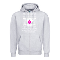 Heather Grey my husband holds the key to my heart Zipper Hoodie - linhVisuals
