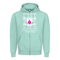 Seafoam my husband holds the key to my heart Zipper Hoodie - linhVisuals