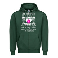 Sports Green my husband holds the key to my heart Zipper Hoodie - linhVisuals