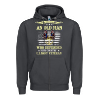 Smoke never underestimate an old man us navy veteran Zipper Hoodie - linhVisuals