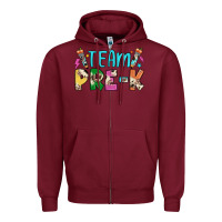 Burgundy team pre k Zipper Hoodie - JahusDesignShop