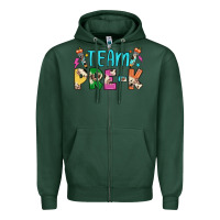 Sports Green team pre k Zipper Hoodie - JahusDesignShop