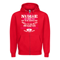 Red only a nurse can drug you nurse Zipper Hoodie - linhVisuals