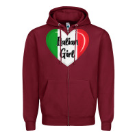Burgundy italy flag for women italian girl Zipper Hoodie - linhVisuals