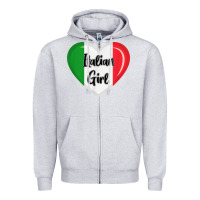 Heather Grey italy flag for women italian girl Zipper Hoodie - linhVisuals