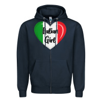 Navy italy flag for women italian girl Zipper Hoodie - linhVisuals