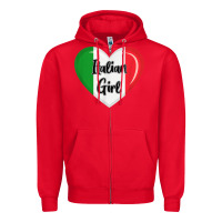 Red italy flag for women italian girl Zipper Hoodie - linhVisuals