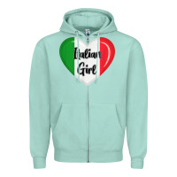 Seafoam italy flag for women italian girl Zipper Hoodie - linhVisuals