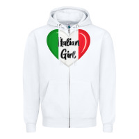 White italy flag for women italian girl Zipper Hoodie - linhVisuals