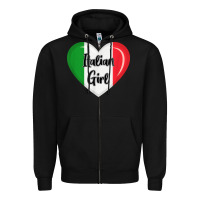 Black italy flag for women italian girl Zipper Hoodie - linhVisuals