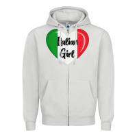 Dove Grey italy flag for women italian girl Zipper Hoodie - linhVisuals