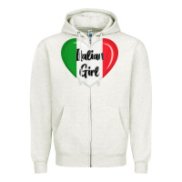 Oatmeal Heather italy flag for women italian girl Zipper Hoodie - linhVisuals