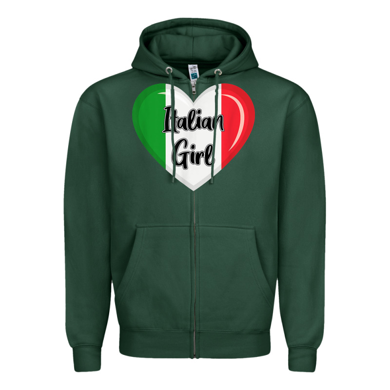 Italy Flag For Women Italian Girl Zipper Hoodie by linhVisuals | Teevron